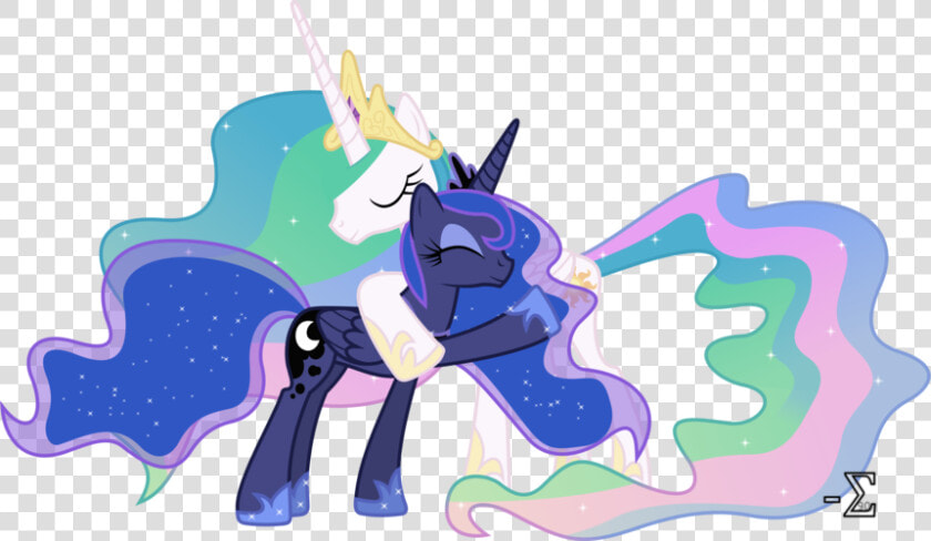 Princess Celestia And Princess Luna Hugging  HD Png DownloadTransparent PNG