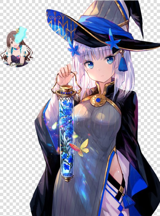 Anime Wizard Png Vector Free Library   Cute Wizard Girl Anime  Transparent PngTransparent PNG
