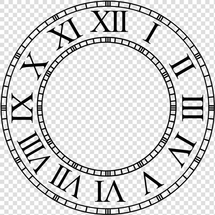 Clock Face Vector Art   Transparent Roman Numeral Png  Png DownloadTransparent PNG