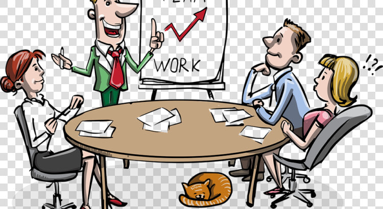Transparent Equipo De Trabajo Png   Meetings At Work Cartoon  Png DownloadTransparent PNG