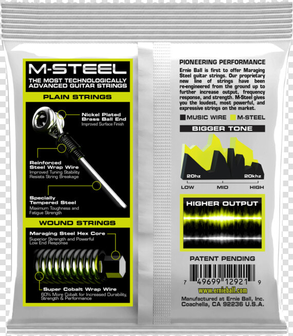 Regular Slinky M Steel Electric Guitar Strings   Ernie Ball M Steel Slinky Electric Guitar Strings  HD Png DownloadTransparent PNG
