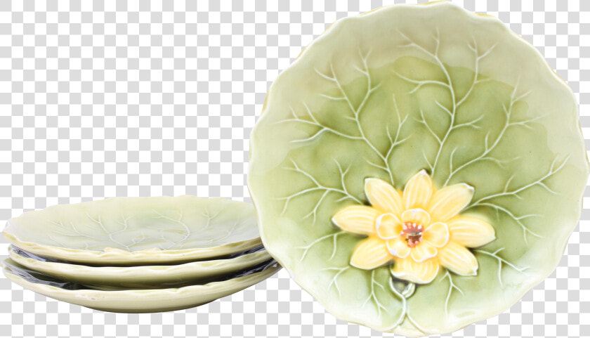 German Lily Pad Majolica Dessert Plates   Zinnia  HD Png DownloadTransparent PNG