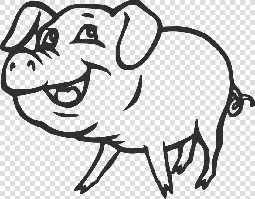 Pig Clip Art Black And White   Pig Clipart Black And White  HD Png DownloadTransparent PNG