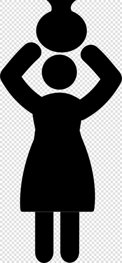 Woman Carrying Jar With Her Head   Women Carrying Pots Icon  HD Png DownloadTransparent PNG