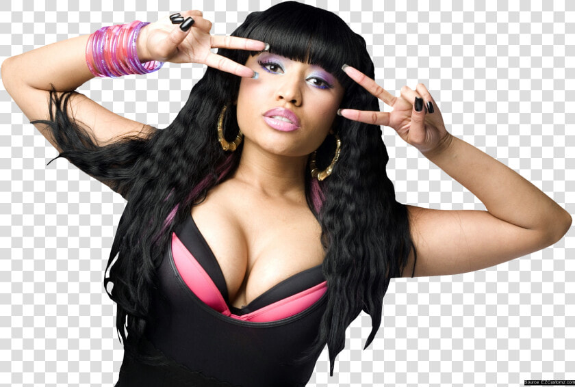 Nicki Minaj 4   Nicki Minaj Curly Hair Bangs  HD Png DownloadTransparent PNG