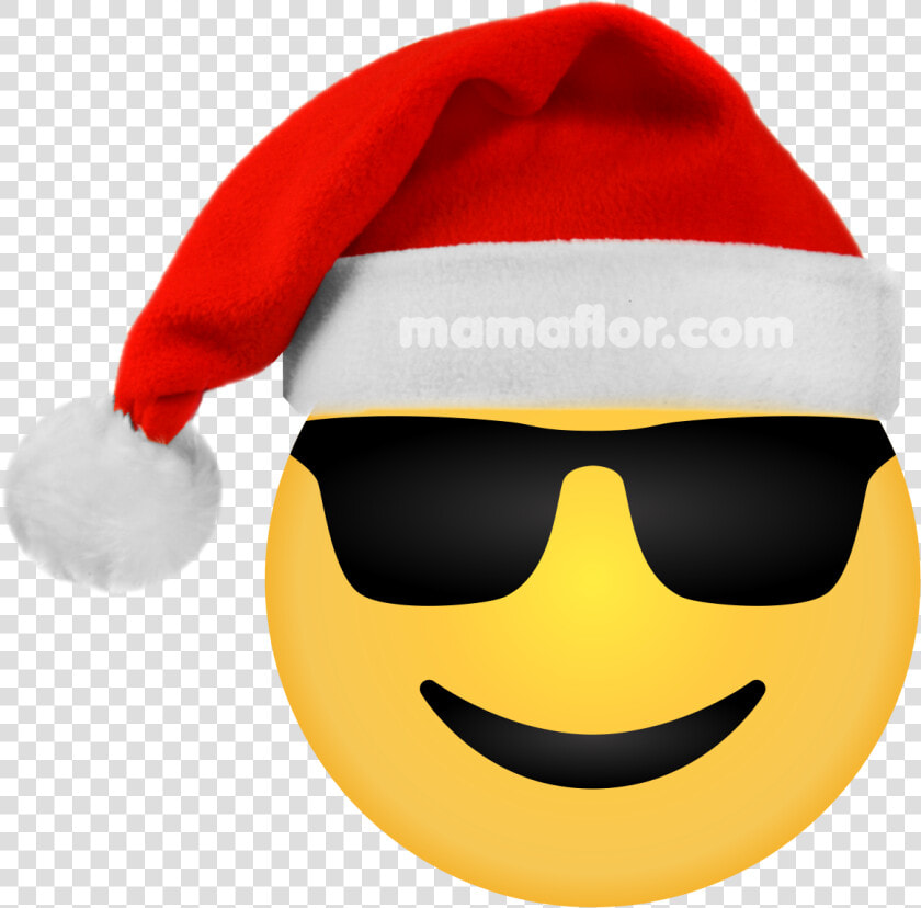Emoji Lentes Cool   Emoji Christmas Smiley Face  HD Png DownloadTransparent PNG