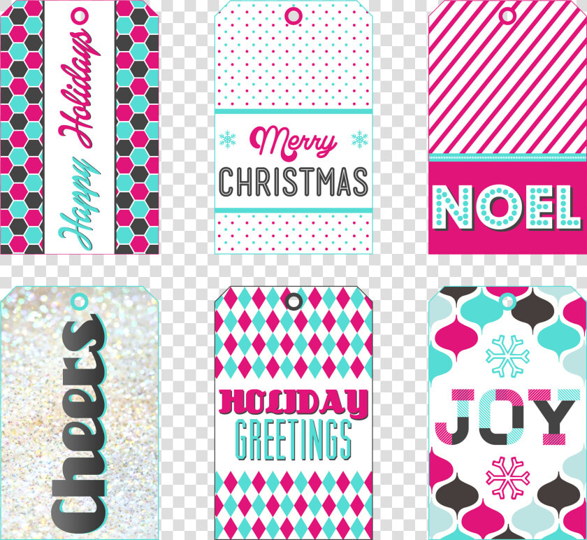 The Christmas Joy Collection   Christmas Gift Tags Pink  HD Png DownloadTransparent PNG