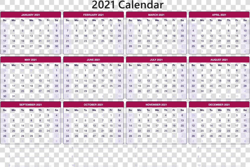 Calendar 2021 Png Image   12 Month Printable Calendar 2020  Transparent PngTransparent PNG