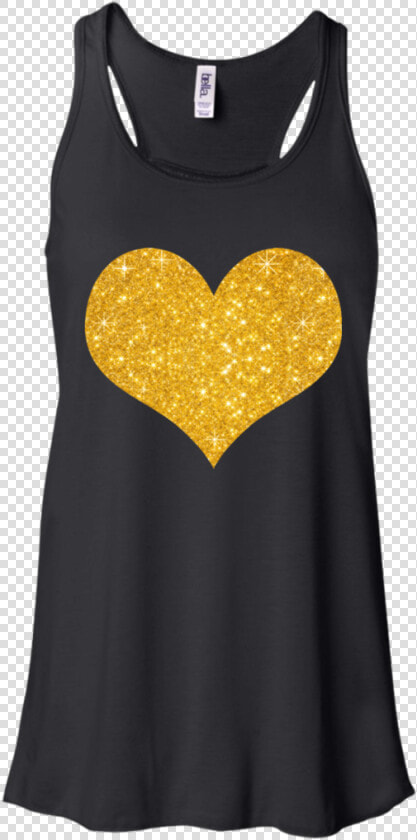 Gold Glitter Heart For Valentine S Day Men women Tank   Bella   Canvas Women  39 s B8800 Flowy Racerback Tank  HD Png DownloadTransparent PNG