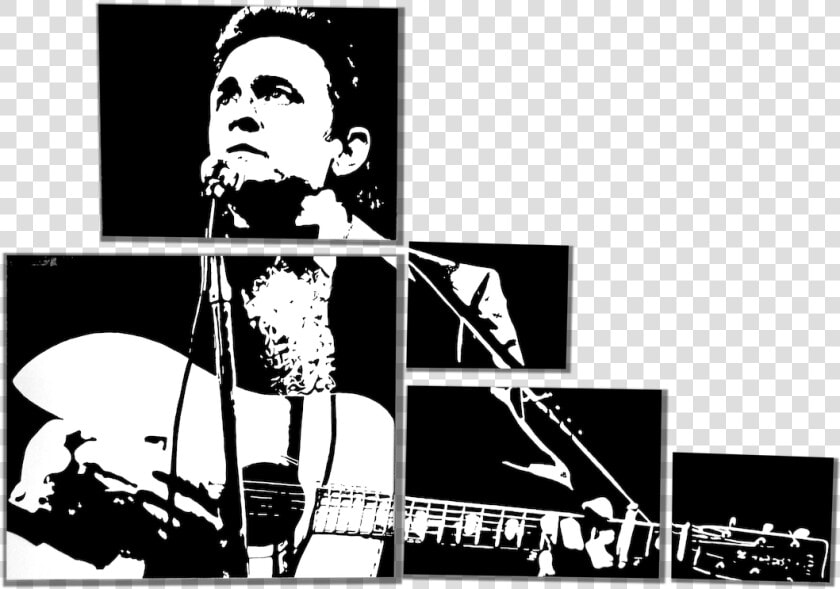 Johnny Cash School Glue Painting By Pasted Energy Studio   Johnny Cash  HD Png DownloadTransparent PNG