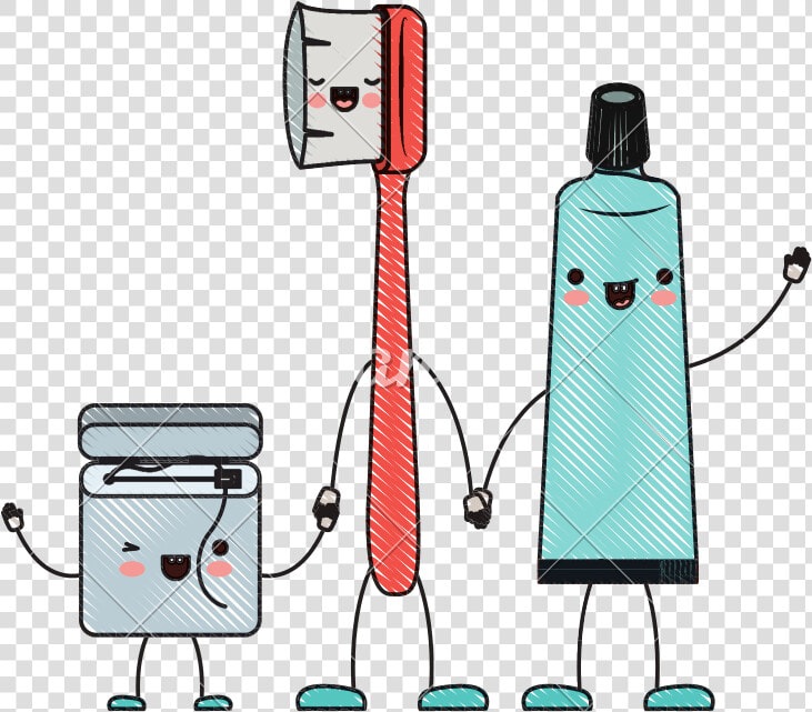 Dental Floss  Toothbrush And Toothpaste Character   Comic Toothbrush And Toothpaste  HD Png DownloadTransparent PNG