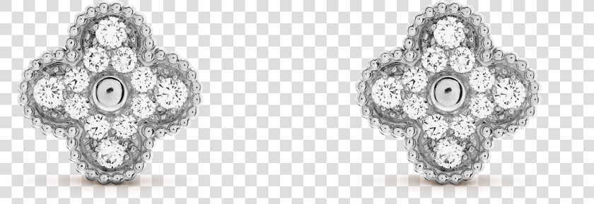 Vintage Alhambra Earrings    Van Cleef  amp  Arpels Diamond Earrings  HD Png DownloadTransparent PNG