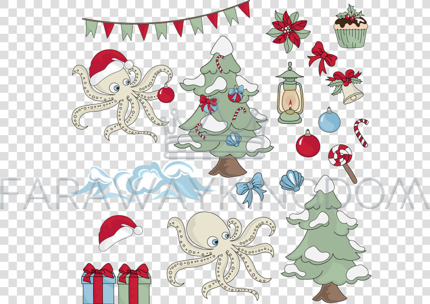Dibujo Pulpo Navidad  HD Png DownloadTransparent PNG
