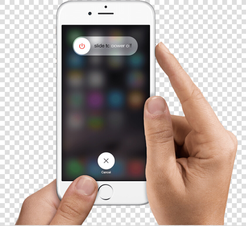 2 Hands Holding An Iphone   Iphone Turn Off Button  HD Png DownloadTransparent PNG