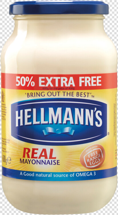 Hellmanns Real 50 Extra Free   Extra Free Hellmans  HD Png DownloadTransparent PNG