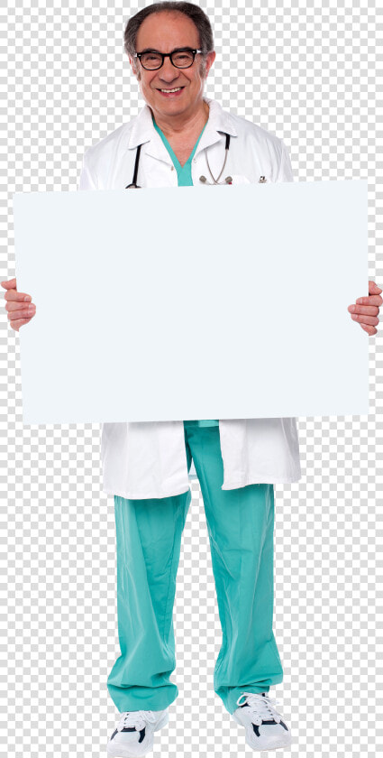 Doctor Holding Banner Png Image   Doctor Holding Banner  Transparent PngTransparent PNG