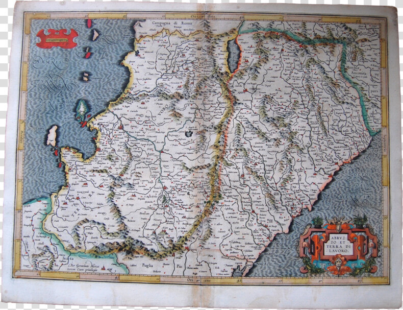 Italy Antique Original Mercator Map Italia Abruzzo   Map Of Abruzzi And Di Lavoro  middle Italy   HD Png DownloadTransparent PNG