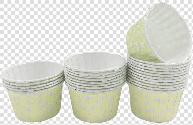 Pale Yellow With White Polka Dot Mini Cupcake Paper   Ceramic  HD Png DownloadTransparent PNG