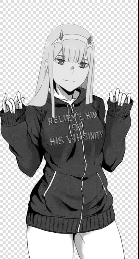 Zero Two Wearing Sweater   Zero Two With Hoodie  HD Png DownloadTransparent PNG