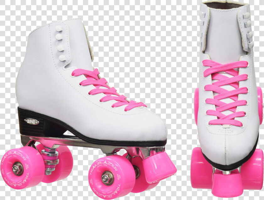 Epic Classic White And Pink Roller Skates Data Zoom   Roller Skates Rubber Wheels  HD Png DownloadTransparent PNG