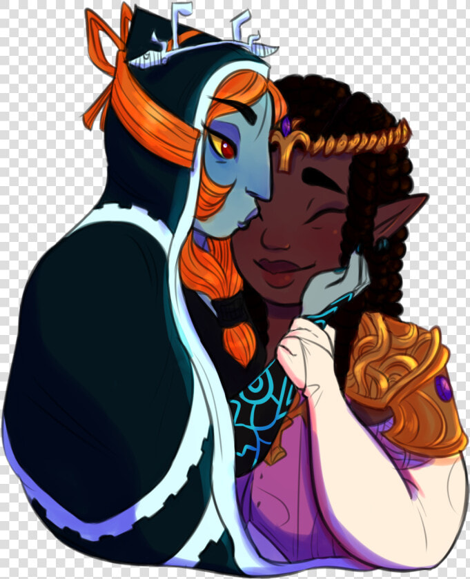 Fanart Of Midna And Zelda From The Legend Of Zelda   Dark Skin Princess Zelda  HD Png DownloadTransparent PNG