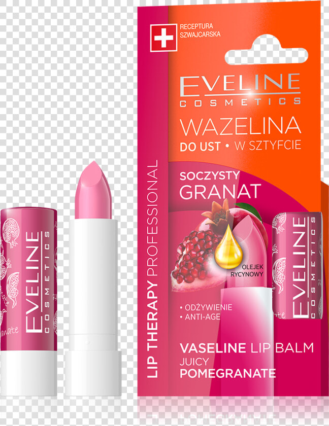 Eveline Lip Therapy Vaseline Lip Balm Juicy Pomegranate  HD Png DownloadTransparent PNG