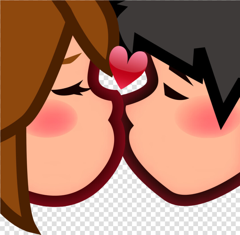 Peo Couple Kiss   Emoji Love Couple Kis  HD Png DownloadTransparent PNG