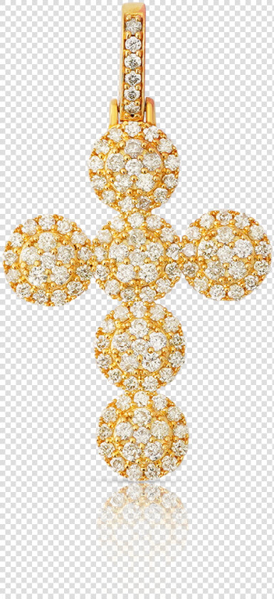 10k Yellow Gold Round Crucifix Diamond Cross Pendant   Pendant  HD Png DownloadTransparent PNG
