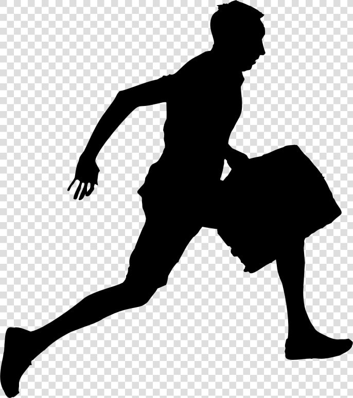 Man With Briefcase Png   Running Silhouette People Running  Transparent PngTransparent PNG