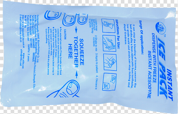 Disposable Ice Pack In Box Use Cooler Ice Cool Freezer   Electric Blue  HD Png DownloadTransparent PNG