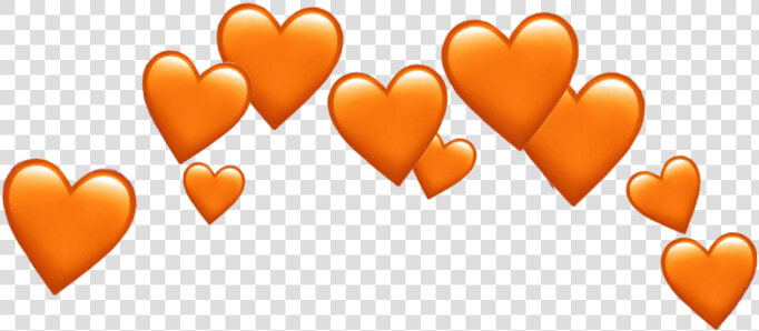  orange  heart  hearts  tumblr  crown  sinemyildiz   Transparent Blue Heart Emoji  HD Png DownloadTransparent PNG