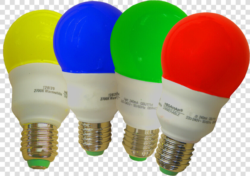 Yellow blue green red Led Golfballs   Compact Fluorescent Lamp  HD Png DownloadTransparent PNG
