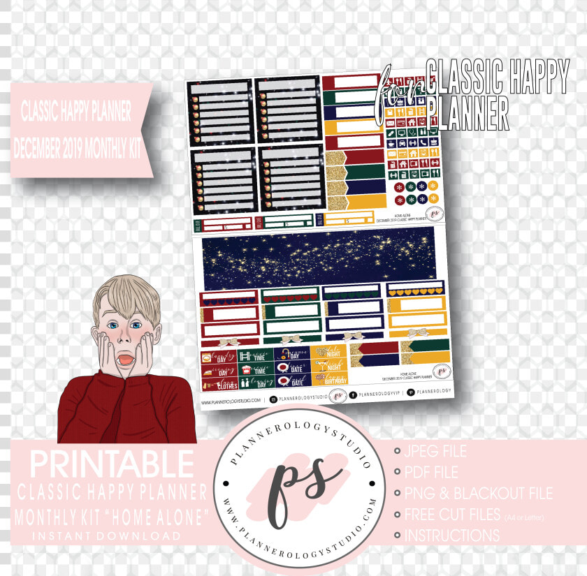 Transparent Home Alone Png   2019 January Stickers Planner Printables  Png DownloadTransparent PNG