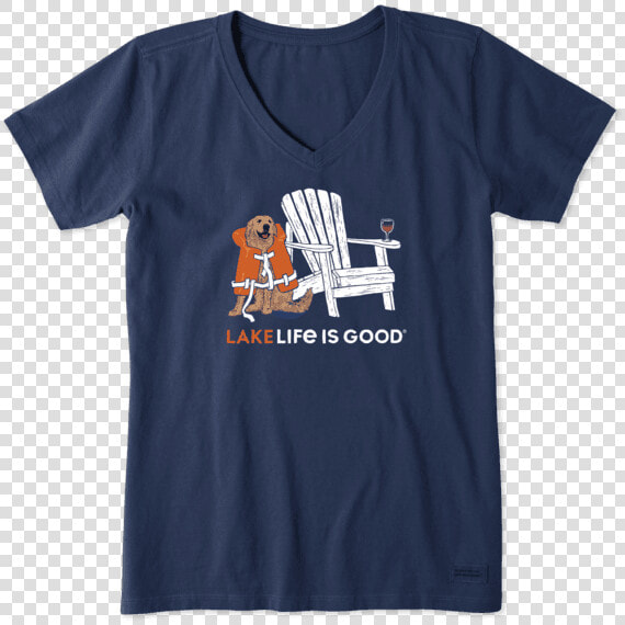 Women S Lifesaver Crusher Vee   Life Is Good Shirt Dog  HD Png DownloadTransparent PNG