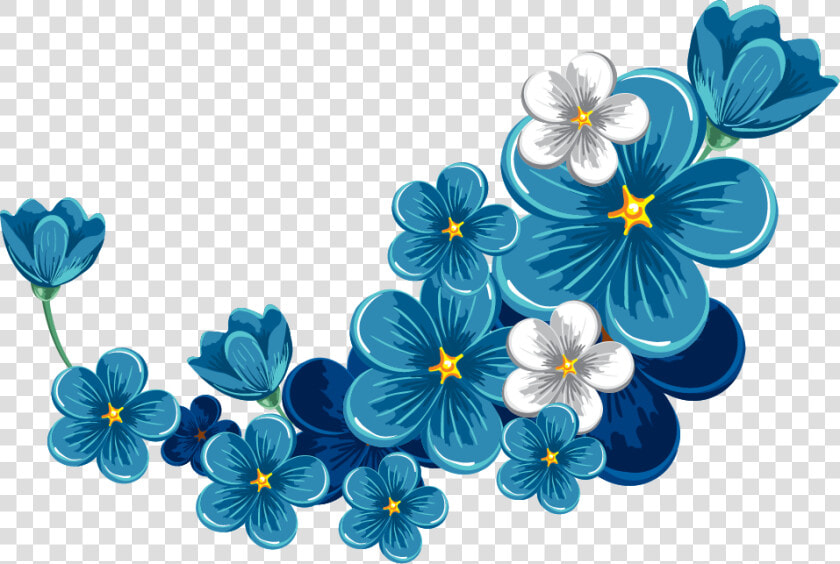 Bloom Flower Blue Frame Border Flowers White Bouquet   Blue Rose Border Png  Transparent PngTransparent PNG