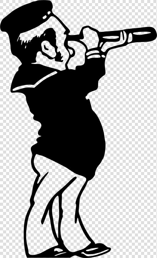Sailor Clipart Black And White   Looking Through Telescope Bw Clipart  HD Png DownloadTransparent PNG