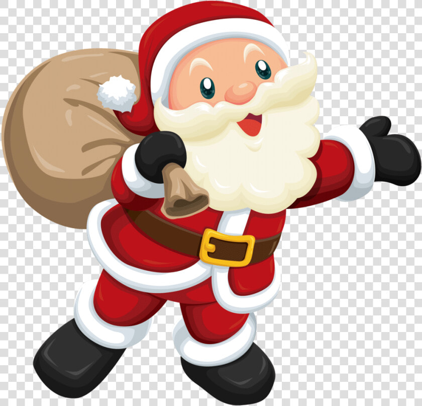 Cute Santa Claus Clipart   Cute Animated Santa Claus  HD Png DownloadTransparent PNG