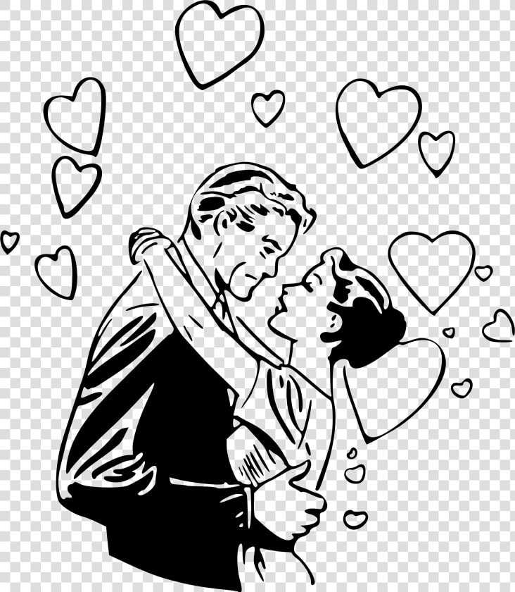 Transparent Couple Kissing Png   Love Clipart Black And White  Png DownloadTransparent PNG