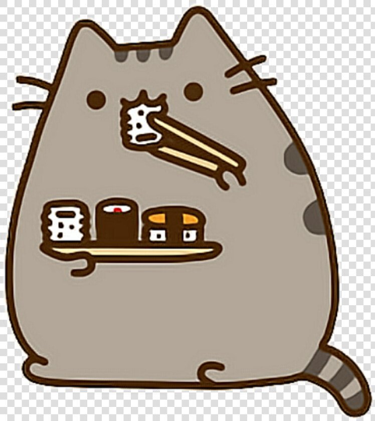 Stickproject Pusheen Sushi Kawaii Cute Freetoedit   Pusheen Cat Eating Sushi  HD Png DownloadTransparent PNG