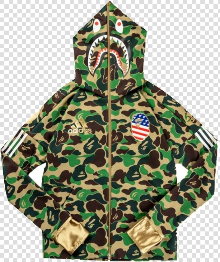 Bape X Adidas Sb Shark Hoodie Green  HD Png DownloadTransparent PNG