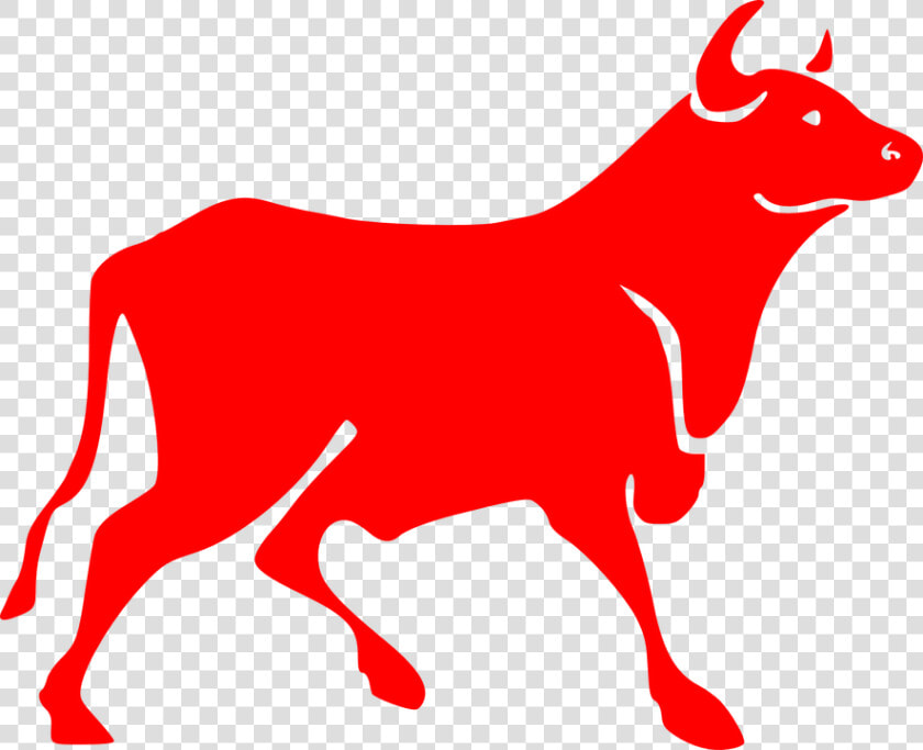 Bull  Red  Bovine  Horns  Silhouette  Cow  Animal    Bull Clipart  HD Png DownloadTransparent PNG