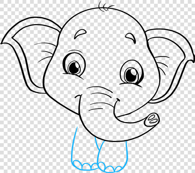 How To Draw Baby Elephant   Draw A Baby Elephant Face  HD Png DownloadTransparent PNG