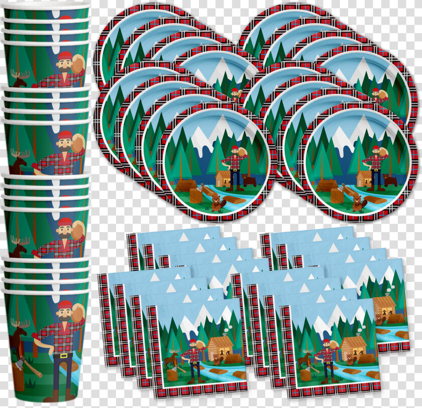 Lumberjack Birthday Party Tableware Kit For 16 Guests   Monster Truck Party Supplies  HD Png DownloadTransparent PNG