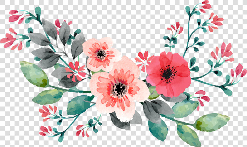 Flower Painted Rose Wedding Vine Hand Watercolor Clipart   Flower And Vine Painting  HD Png DownloadTransparent PNG