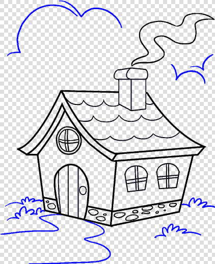 How To Draw Cartoon House   Draw A Cartoon House  HD Png DownloadTransparent PNG