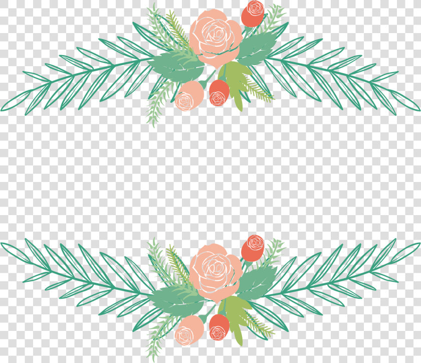 Watercolor Pine Branch   Frame Bunga Vektor Png  Transparent PngTransparent PNG