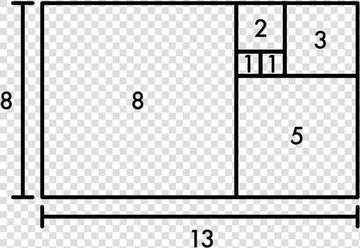 Fibonacci Squares Dimensions Cropped   Fibonacci Sequence Squares  HD Png DownloadTransparent PNG