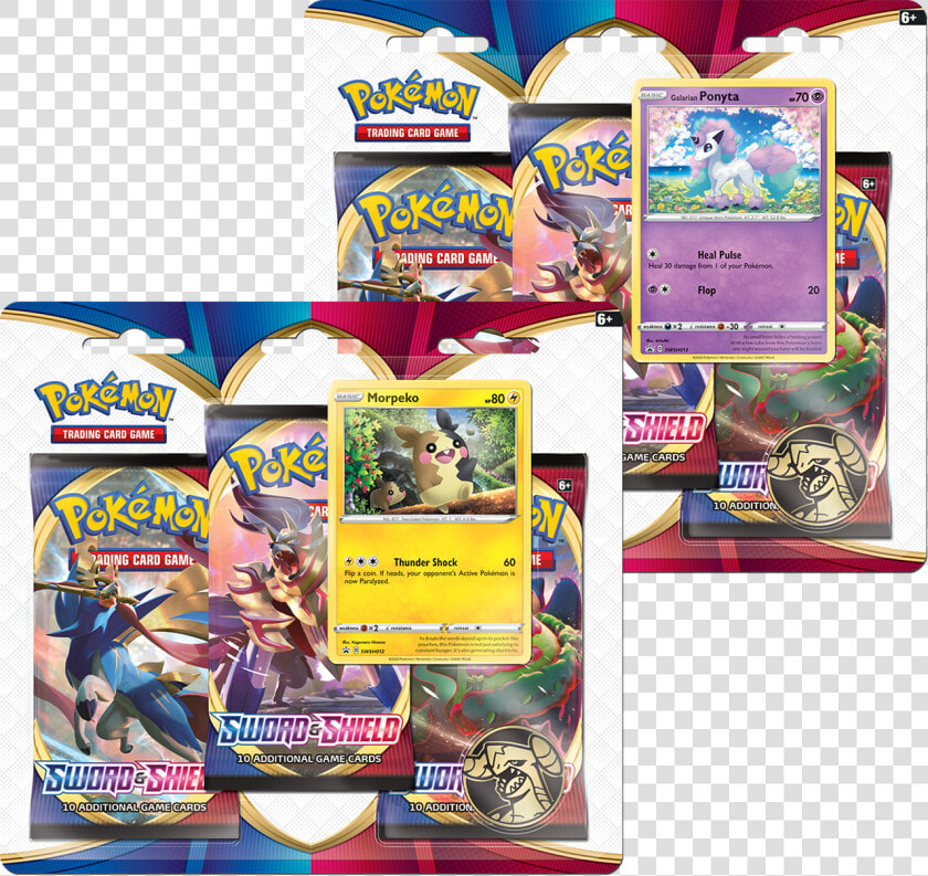 Sword  amp  Shield Three booster Blister Pack   Pokemon Sword And Shield Cards  HD Png DownloadTransparent PNG