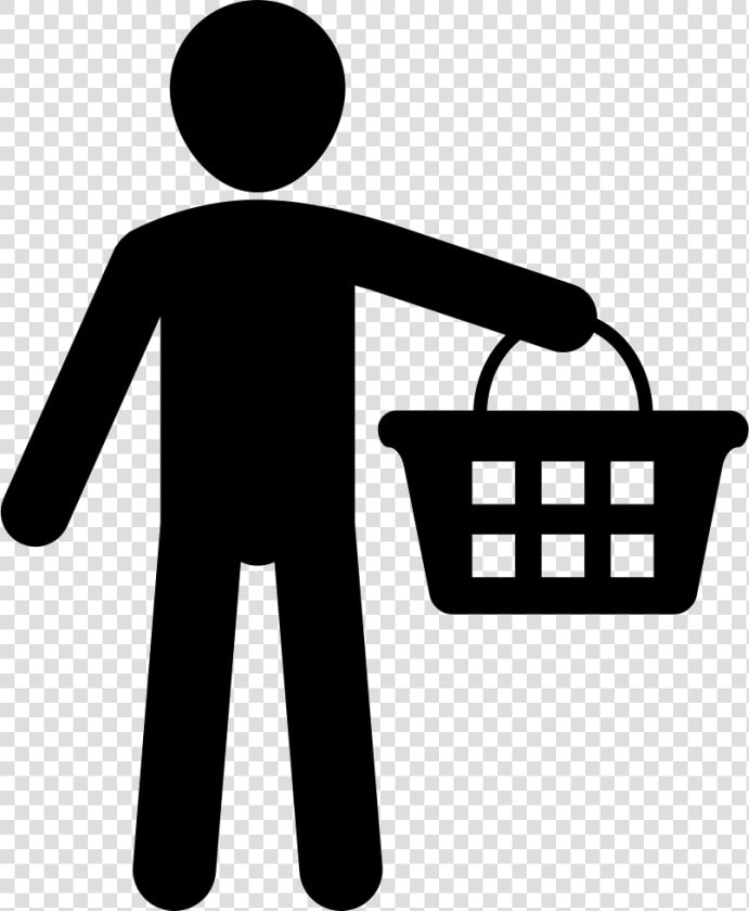 Man Holding Shopping Basket   Shopper Icon Png  Transparent PngTransparent PNG