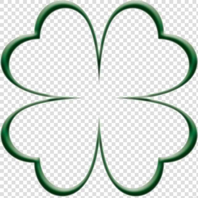 Four Leaf Clover Outline Clipart   Png Download   4 Leaf Clover Hearts  Transparent PngTransparent PNG
